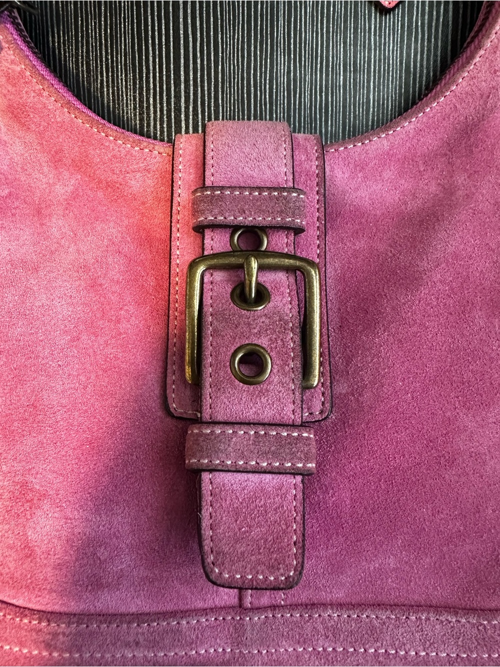 Vintage COACH Pink Hamilton Suede Flap Soho Shoulder Bag 7471 - Picture 7 of 16